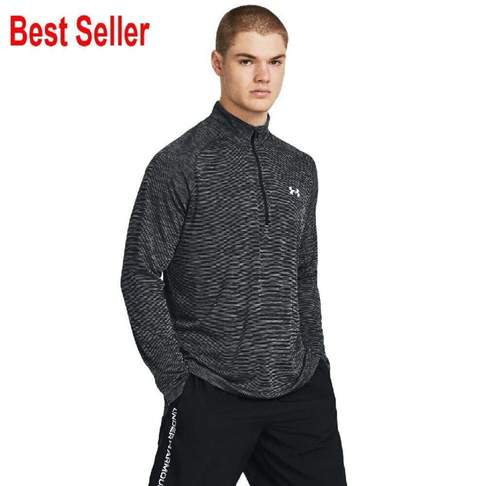 Men's Tech Textured Half Zip Long Sleeve Active Sweatshirt Quick Dry